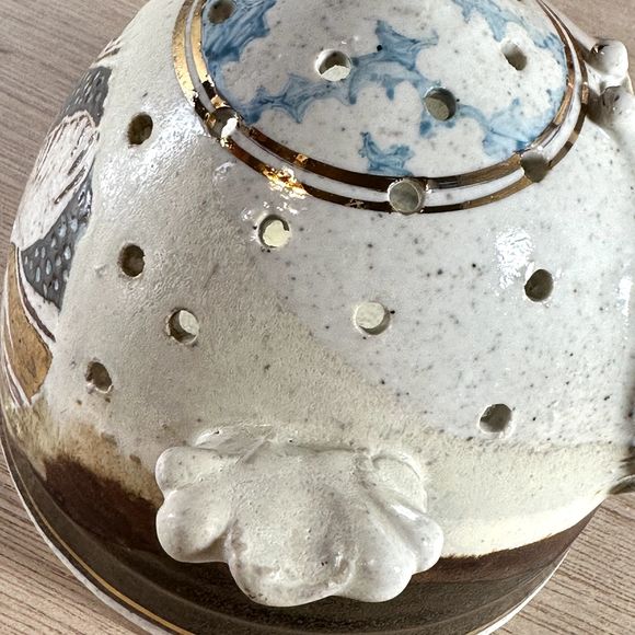 Unique Ceramic White Clay Tea-light Candle Holder Artisan Pottery Signed 4" H - Picture 10 of 15